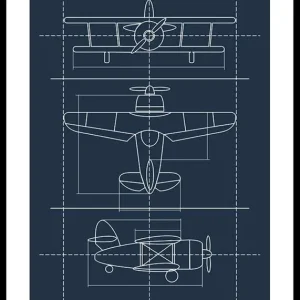 Mega-Angebot Blueprint Plane Poster