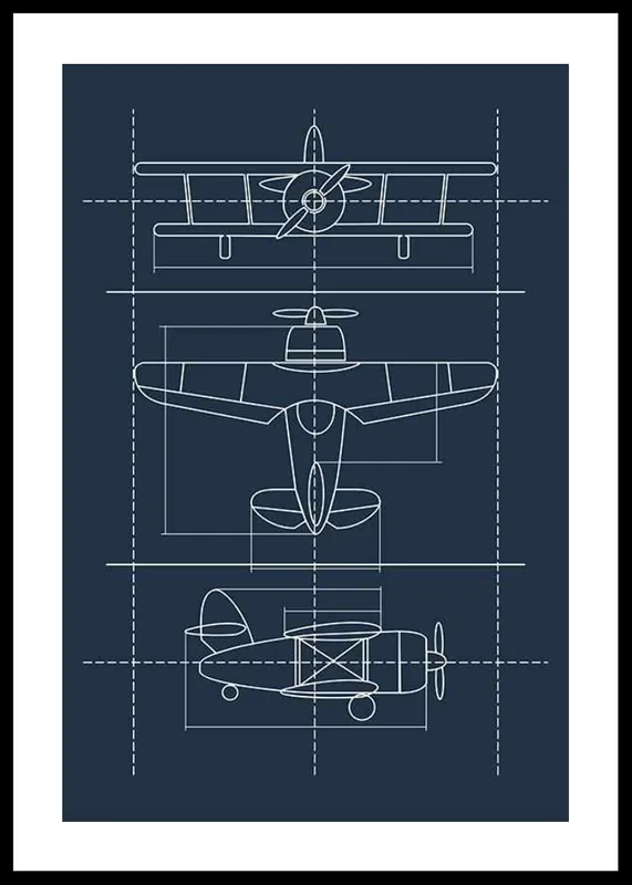 Mega-Angebot Blueprint Plane Poster