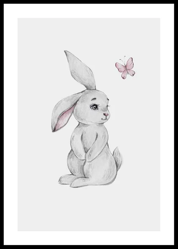 Solange Der Vorrat Reicht Bunny And Butterfly Poster
