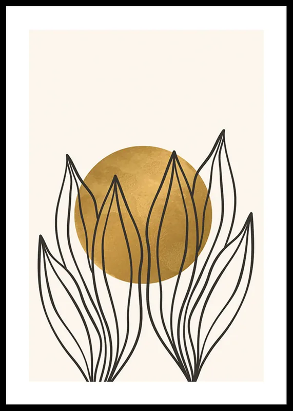 Watercolor Gold No1 Poster Neu