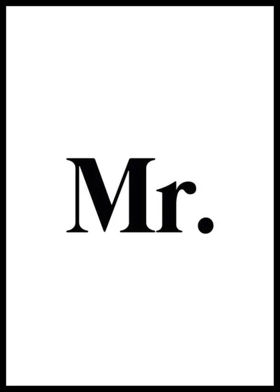 Neuheit Mr Poster