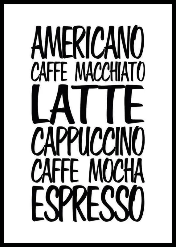 Coffee Poster Kostenloser Rückversand