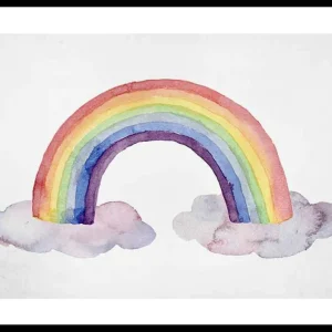 Watercolor Rainbow Poster Billig
