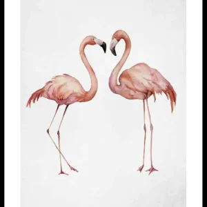 Echt Watercolor Flamingos Poster