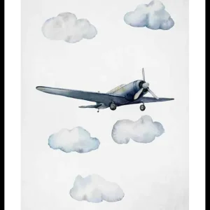 Markenware Watercolor Airplane Poster