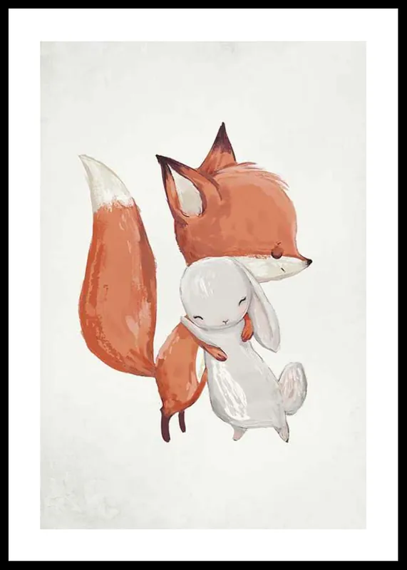 Jetzt Bestellen Watercolor Fox And Bunny Poster