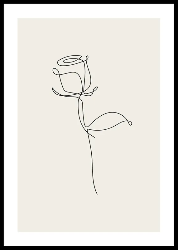 Line Art Rose Poster Neu Im Sortiment