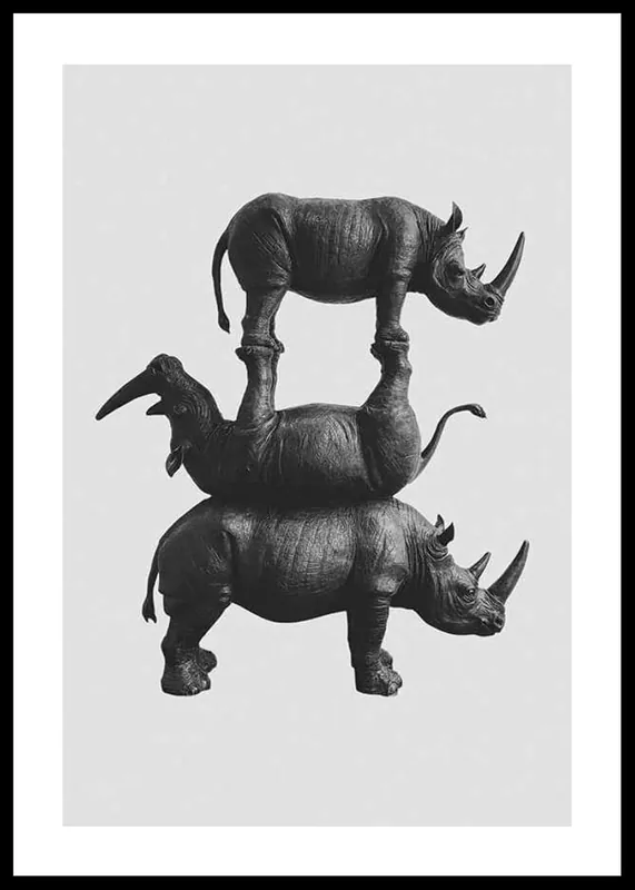 Three Rhinos Poster Kostenloser Versand