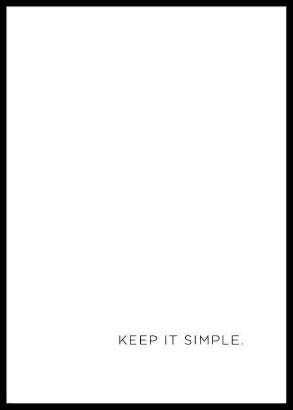 Online Kaufen Keep It Simple Poster
