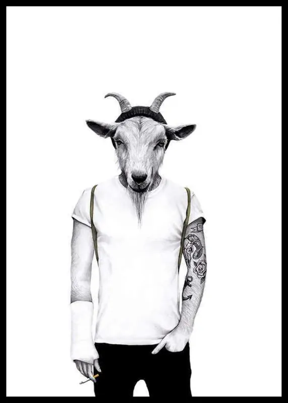 Sanna Wieslander Hipster Goat Poster Highlight
