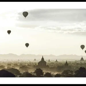 Air Balloons Over Tempel Poster Neue Kollektion
