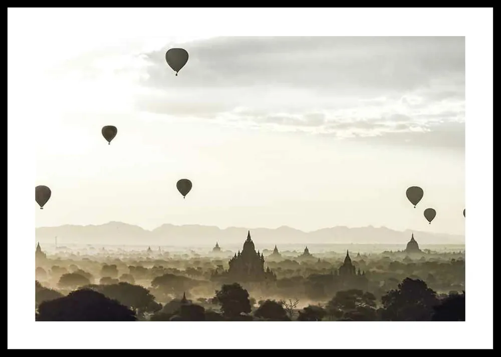 Air Balloons Over Tempel Poster Neue Kollektion
