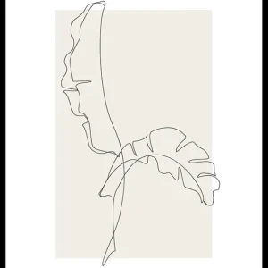 Solange Der Vorrat Reicht Banana Leaf Line Art No2 Poster