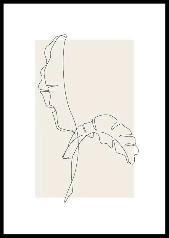 Solange Der Vorrat Reicht Banana Leaf Line Art No2 Poster