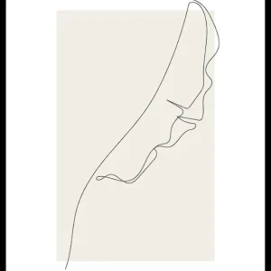 Banana Leaf Line Art No1 Poster Versand Am Gleichen Tag
