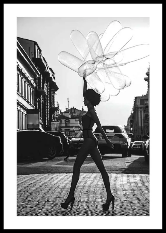 Holding Balloons Poster Top-Seller