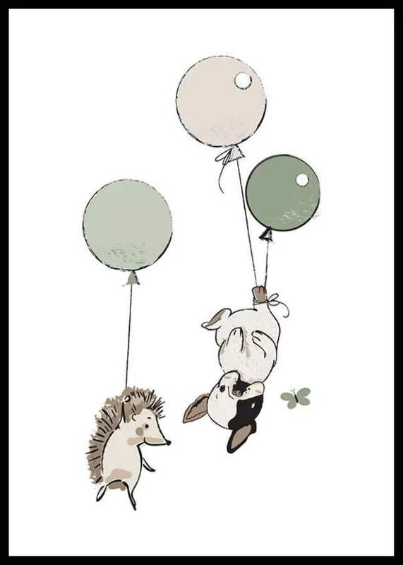 Super-Preis Animals And Balloons No2 Poster
