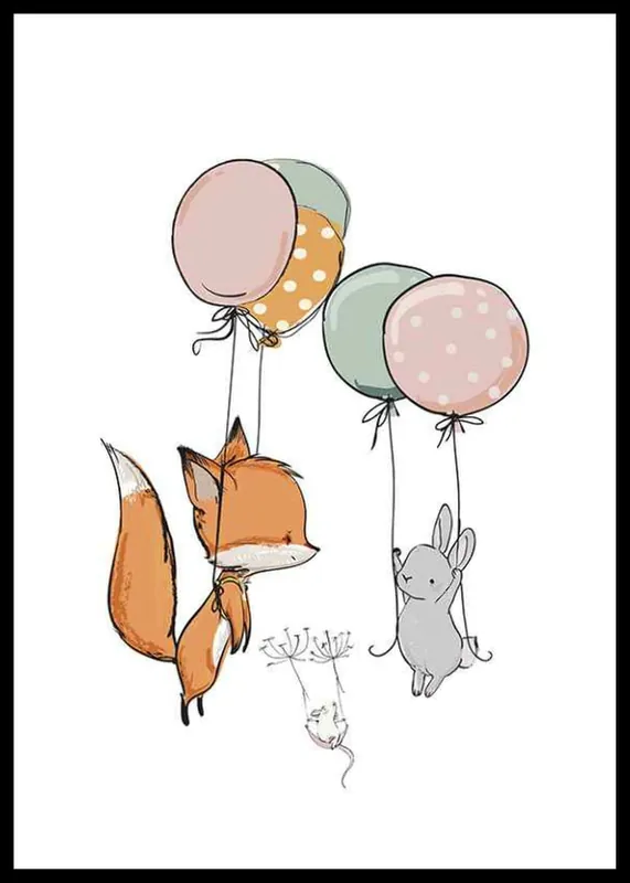 Günstig Animals And Balloons No1 Poster