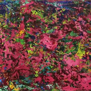 Unikat: "Un Jardin en la Alhambra (Rosas) II", Originalgemälde, J. Fernandez, Acrylbilder Neuheit