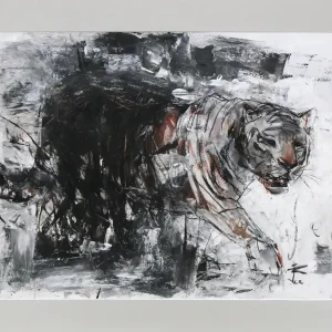 Preiswert Grafik/Zeichnung: "Shadow Tiger", Original/Unikat (ohne Rahmen), J. Riemer