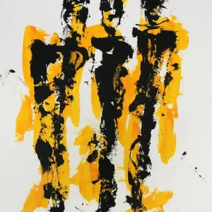 Mega-Angebot I. Schmidt: "Stadtmenschen X", zeitgenössische Grafik/Malerei (ohne Rahmen), Original/Unikat