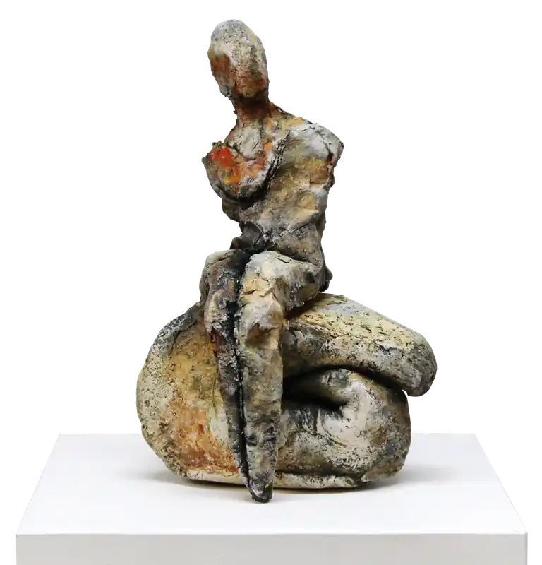I. Schmidt: "Wartende I", zeitgenössische Skulptur, Original/Unikat Gratis Versand