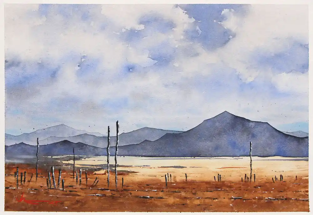 Aquarellmalerei: "Weit", Original/Unikat, F. Bär Top-Seller
