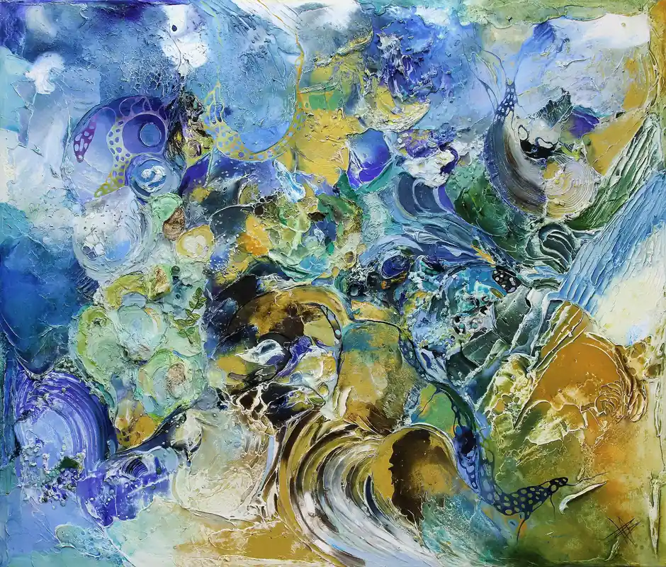 Expressversand B. Ossowski: "Champagne Lagune", Edition, signierter Kunstdruck, Nr. 1/150