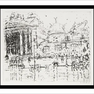 Grafik/Radierung: "Lipsiusbau Dresden Radierung/5", Original/Unikat (ohne Rahmen), V. Heil Preisknaller