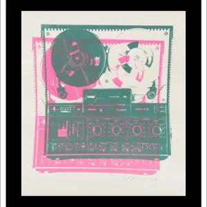 Super-Preis Siebdruck: "TAPE (Mint on Pink)", serielles Unikat (ohne Rahmen), G. Steidinger
