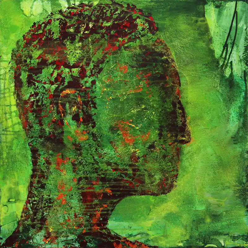 Unikat: "Schau niemals zurück, sagten Sie... (self)", Originalgemälde, J. Fernandez, Acrylbilder Begrenztes Angebot