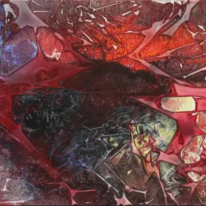 Versand Am Gleichen Tag Originalgemälde: Purple Cells I, G. Hung, Unikat