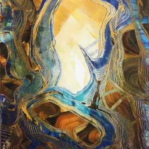 Unikat: "Kontemplation III", Originalgemälde, J. Fernandez, Acrylbilder Schnäppchen