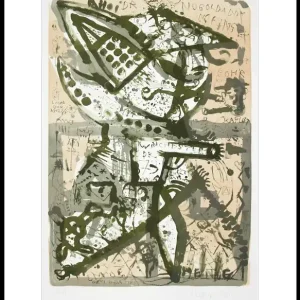 Jonathan Meese: "Winchester 73", handsignierte Originalgrafik, inkl. schwarzem Rahmen, Museumsglas & weißem Passepartout Sonderaktion