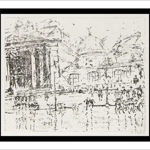 Markenware Grafik/Radierung: "Lipsiusbau Dresden Radierung/4", Original/Unikat (ohne Rahmen), V. Heil