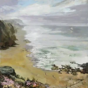 Kostenloser Versand Ölgemälde: "Portugal Atlantic shore", Original/Unikat, H. Havartsou