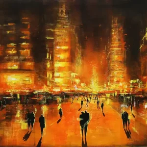 Neuheit Acrylgemälde: "Reflektionen urbanen Lebens I", K. Namazi, Original/Unikat