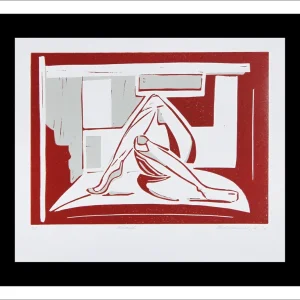 Preisreduziert K. Blechschmidt: "Modell", originale Grafik/limitierte Auflage, Linolschnitt (ohne Rahmen)