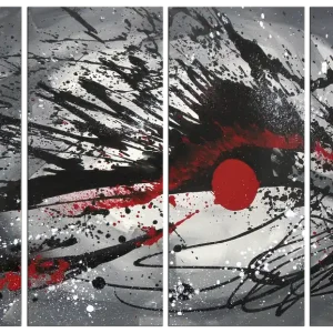 Abstrakte Originalkunst : "Gravitationswellen IV", G. Hung, Unikat Kracherpreis