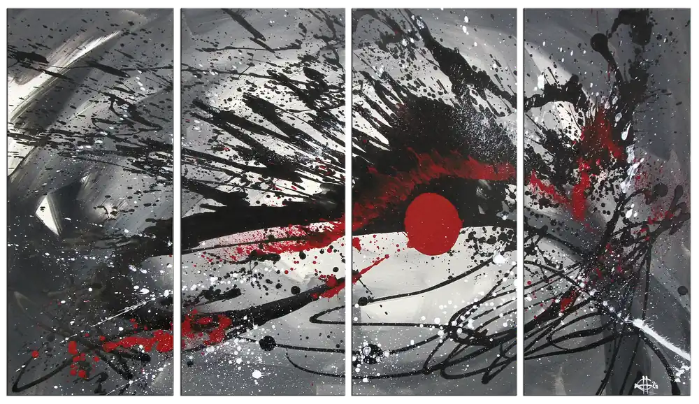 Abstrakte Originalkunst : "Gravitationswellen IV", G. Hung, Unikat Kracherpreis