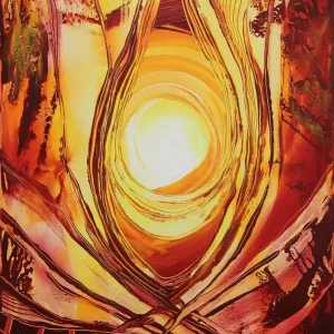 Unikat: "Feuerblüte", Originalgemälde, J. Fernandez, Acrylbilder Jetzt Bestellen