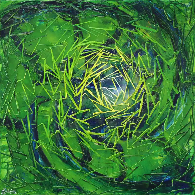 Markenware Abstraktes Originalgemälde: "The Liquid below I", R. König, Unikat