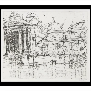 Grafik/Radierung: "Lipsiusbau Dresden Radierung / 3", Original/Unikat (ohne Rahmen), V. Heil Abverkauf