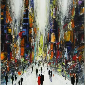 Begrenztes Angebot Originalgemälde: "Honey, where is the Foodmarket? II", K. Namazi, Unikat