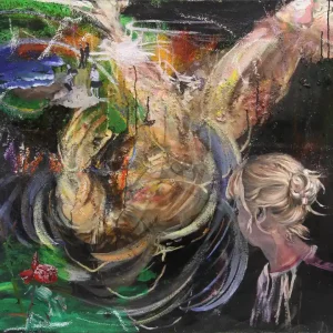 D. Block: "Die eingefrorene Rose", Original/Unikat, expressive Ölmalerei Top-Preis