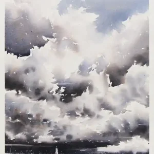 Nur Für Kurze Zeit Aquarellmalerei: "Leuchtturm", Original/Unikat, F. Bär
