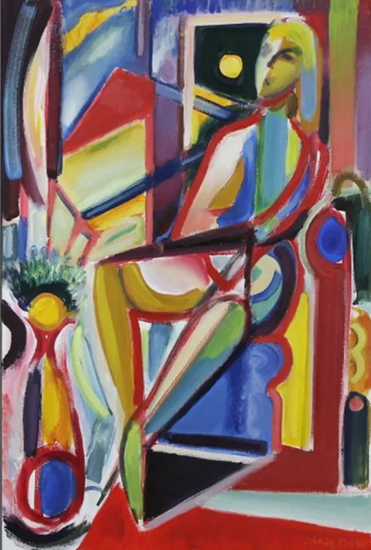 Expressionistische Ölmalerei, Maciej Cieśla: Aus der Serie "Mit Frau und Stillleben" 20 Geprüft