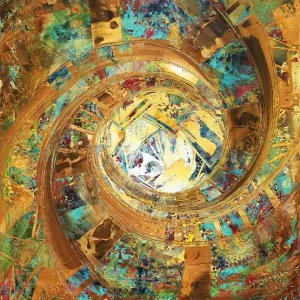 Neuheit R. König: "Lichtverwirbelung II", abstraktes Originalgemälde (Unikat)