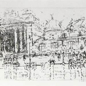 Abverkauf Grafik/Radierung: "Lipsiusbau Dresden Radierung/2", Original/Unikat (ohne Rahmen), V. Heil