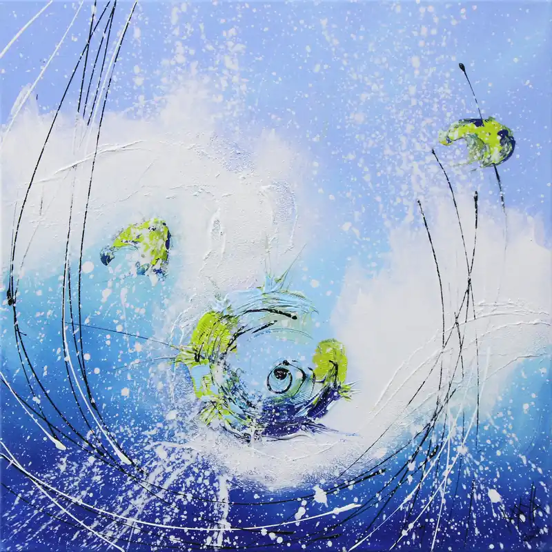 Maya: "Sprung ins Glück I", Originale Acrylbilder (Unikat) Neu